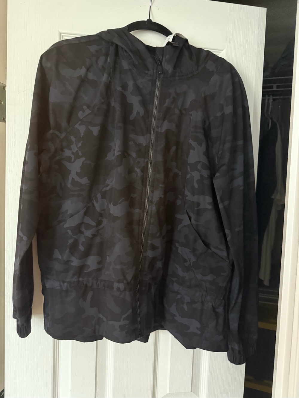 Lulu LemonBlack Camo Lightweight Hooded Jacket